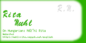 rita muhl business card